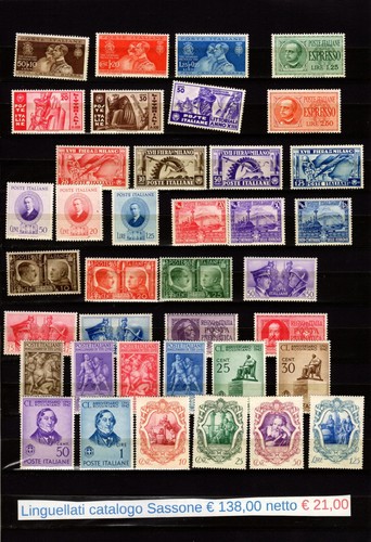 Lotto francobolli linguellati