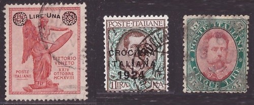 Italia regno tre francobolli - italia,